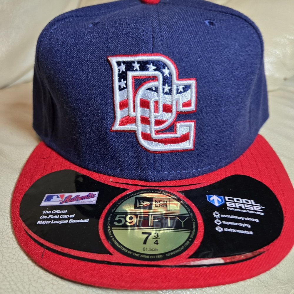 Washington Nationals Stars & Stripes 59Fifty MLB Official Fitted Hat 7-7/8 7-3/4